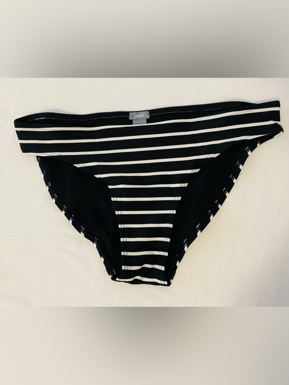 NWOT Aerie Black & White Striped Bikini Bottoms, Size Small